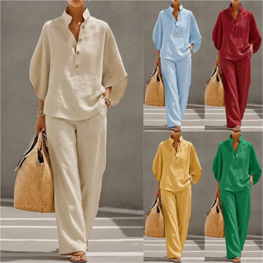 Ensemble Femme Fluide – Haut Ample & Pantalon Large